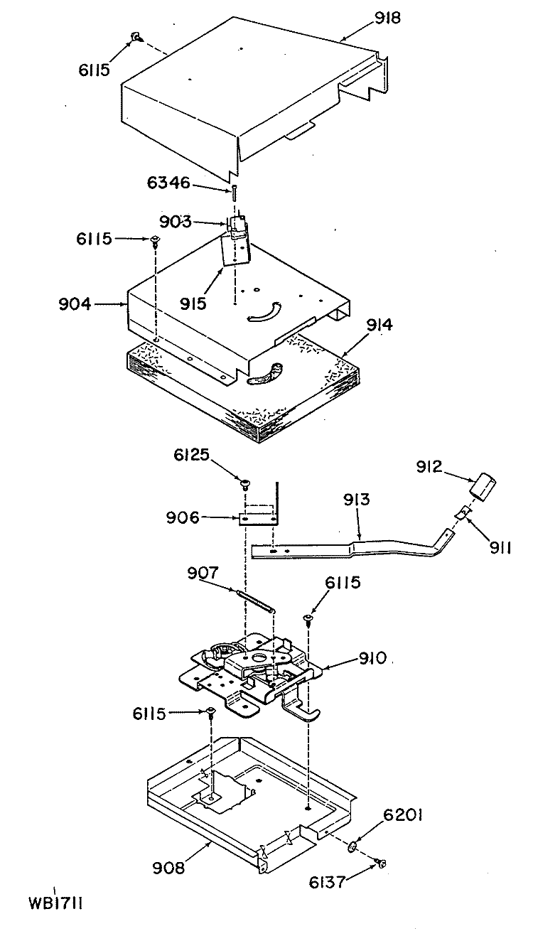 Section Diagram and Parts List for L2B350GEL0  General Electric Range