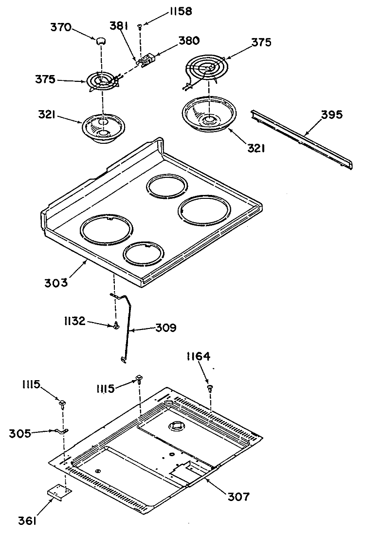 Section Diagram and Parts List for L3B345G0L0  General Electric Range
