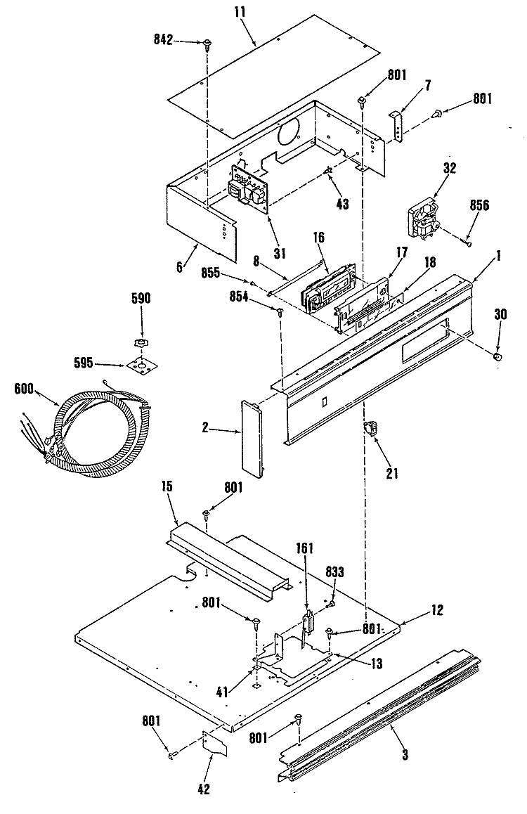Section Diagram and Parts List for L3K335GL1  General Electric Wall Oven