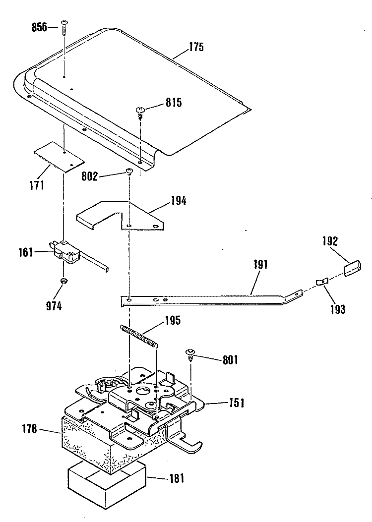 Section Diagram and Parts List for L3B315GL1  General Electric Range