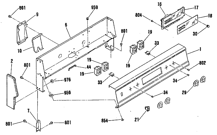 Section Diagram and Parts List for L3B150GL2  General Electric Range