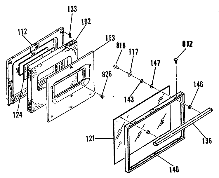 Section Diagram and Parts List for L3B150GL2  General Electric Range