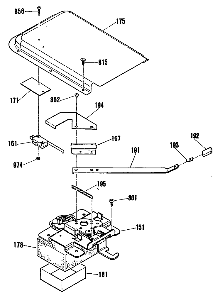 Section Diagram and Parts List for LEB326GR1AD  General Electric Range