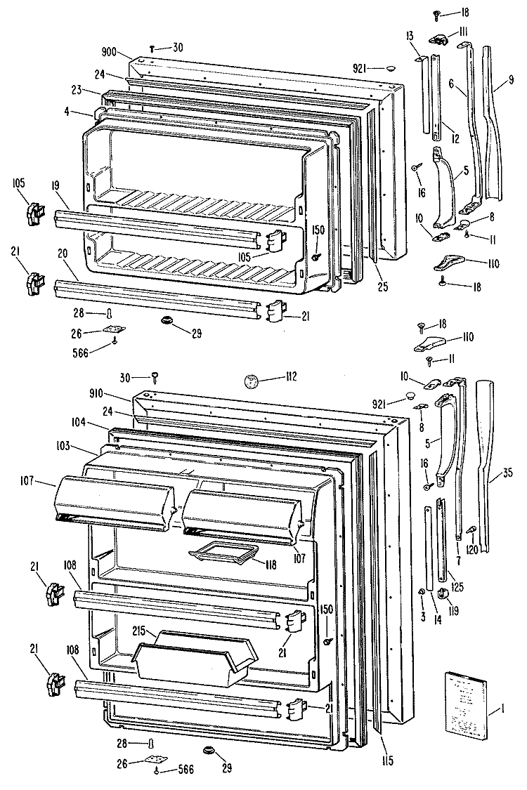 Section Diagram and Parts List for MTX18EMBRHA  General Electric Refrigerator
