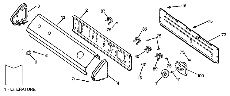 Section Diagram and Parts List for DRL1555RAL  General Electric Dryer