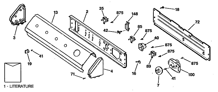 Section Diagram and Parts List for DRB4800SBLWW  General Electric Dryer