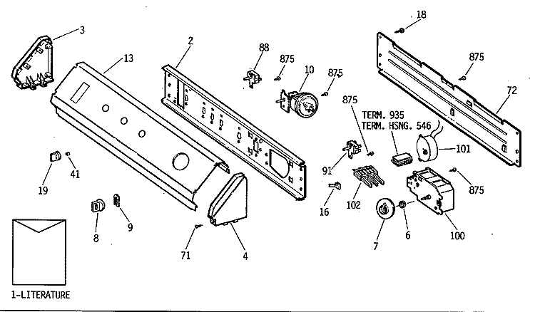 Section Diagram and Parts List for WRW4200SALWW  General Electric Washer