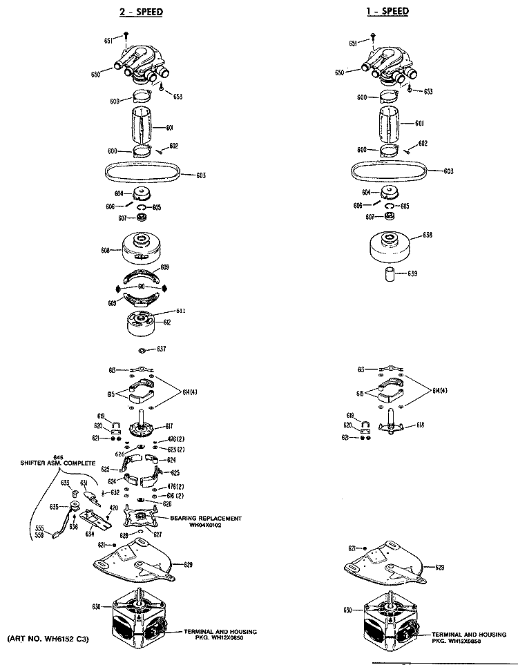 2 - SPEED Diagram and Parts List for WRW4200SALWW  General Electric Washer