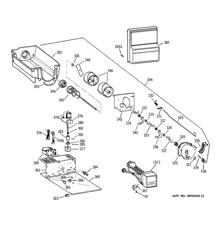 DISPENSER Diagram and Parts List for ZISW48DWA  General Electric Refrigerator