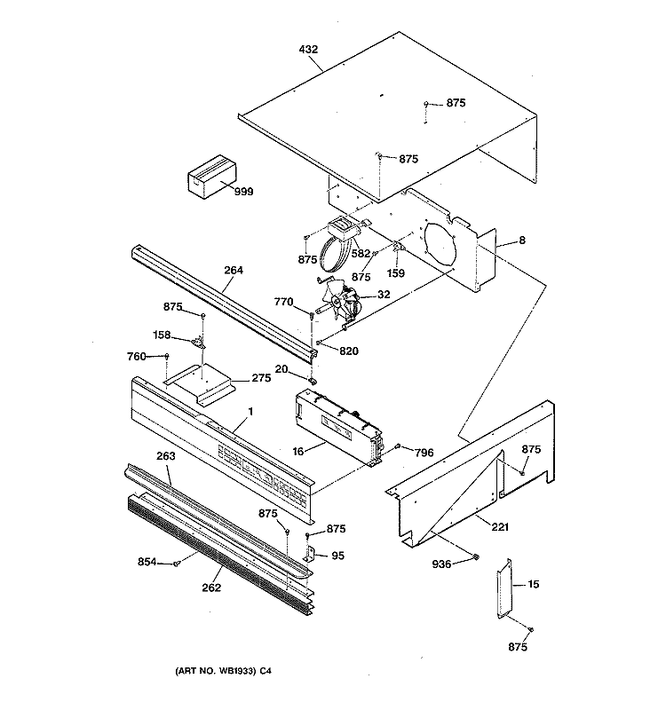 CONTROL PANEL Diagram and Parts List for ZEK754GP7BG  General Electric Wall Oven