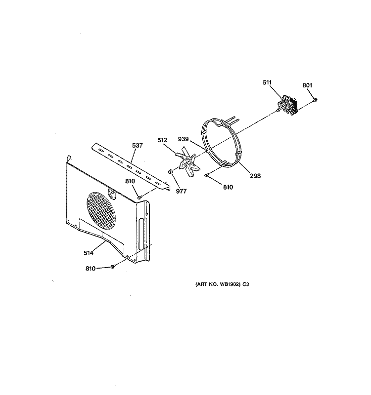 Section Diagram and Parts List for JTP18AT2AA  General Electric Wall Oven