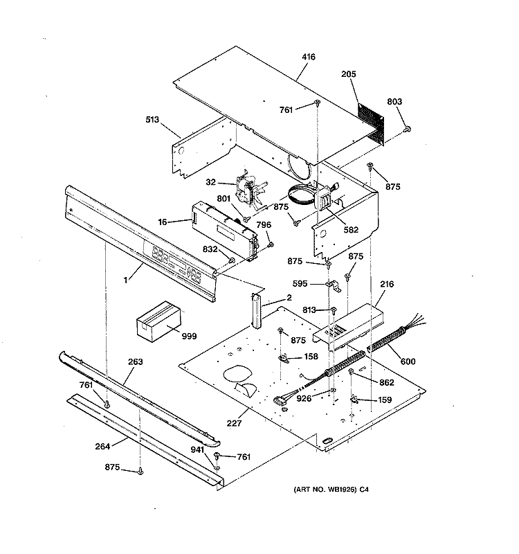 CONTROL PANEL Diagram and Parts List for ZET737WV1WW  General Electric Wall Oven