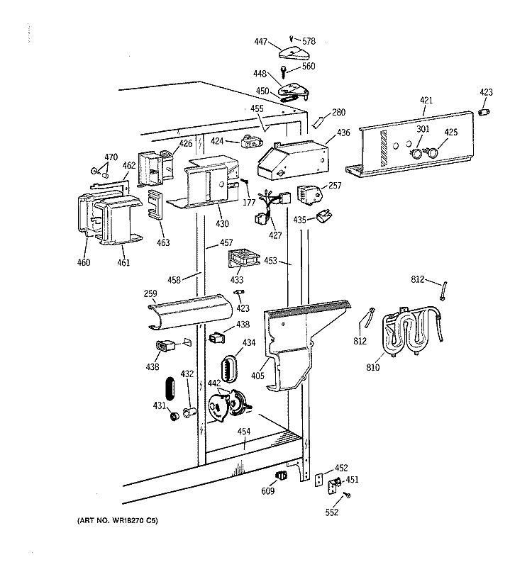 FRESH FOOD SECTION Diagram and Parts List for TFG25PEYDWH  General Electric Refrigerator