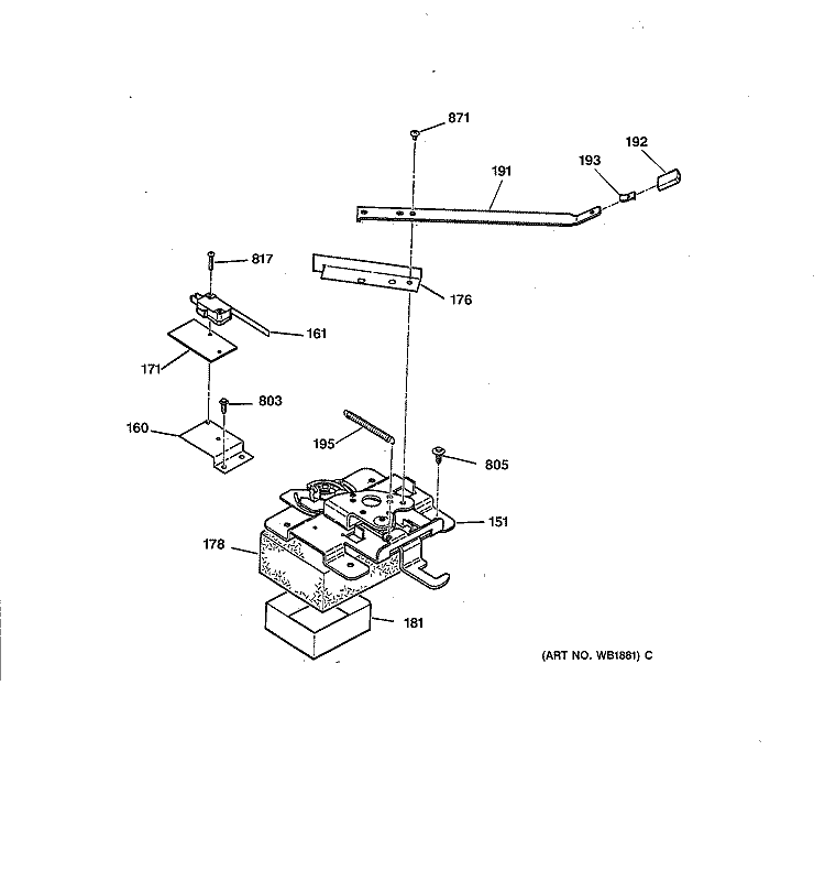 LOCK Diagram and Parts List for LEB356WT3WW  General Electric Range