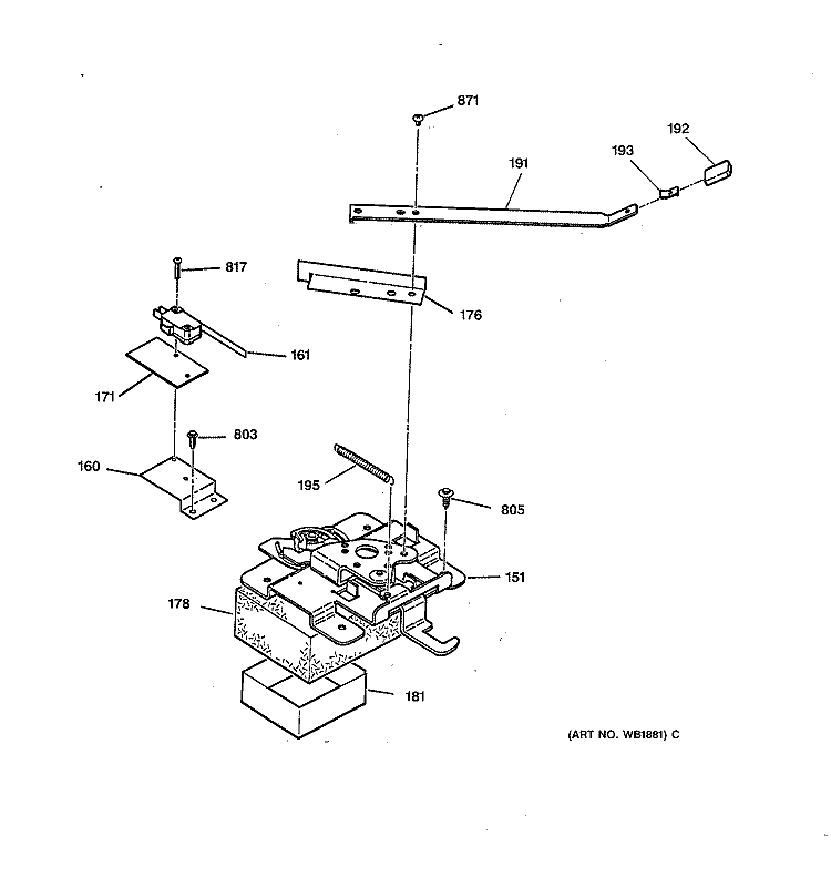 LOCK Diagram and Parts List for LEB356WT4WW  General Electric Range