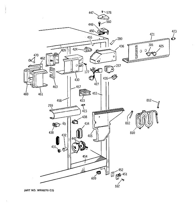 FRESH FOOD SECTION Diagram and Parts List for MSK27PFXEAA  General Electric Refrigerator