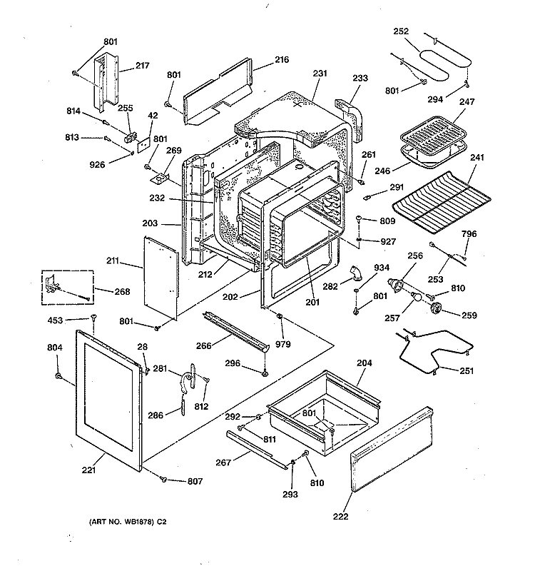 BODY PARTS Diagram and Parts List for LEB356GT1BB  General Electric Range