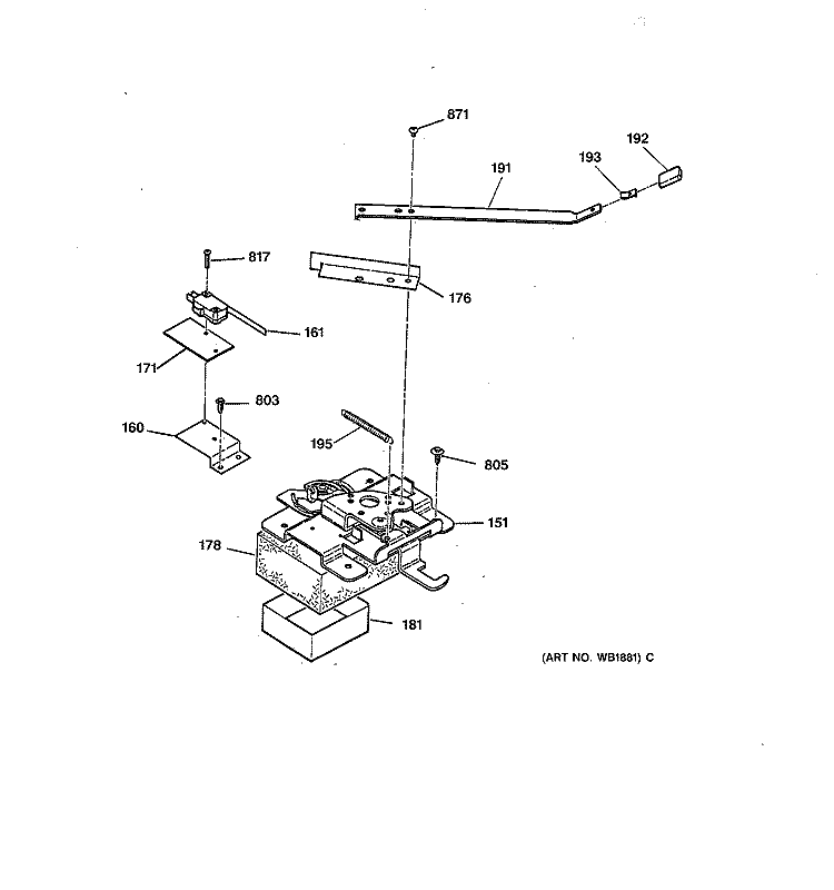 LOCK Diagram and Parts List for LEB356GT3BB  General Electric Range