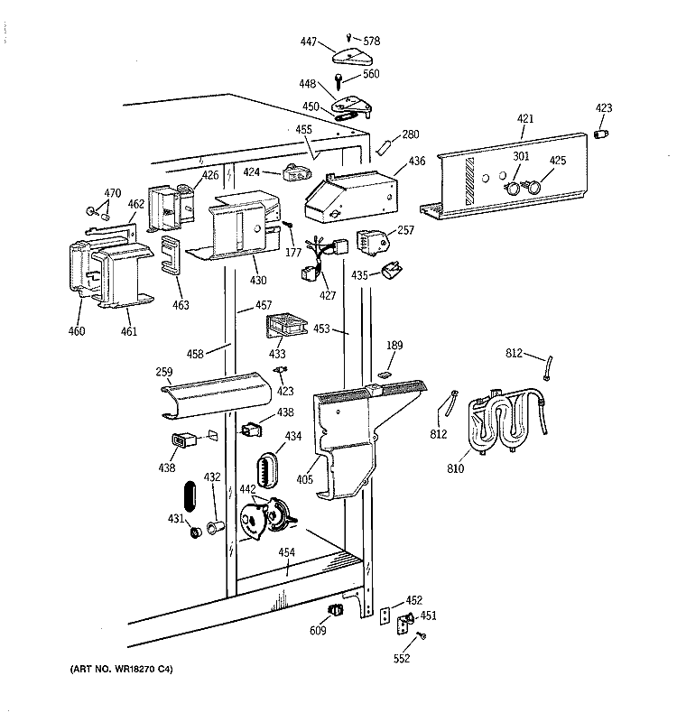 FRESH FOOD SECTION Diagram and Parts List for MSG27DHZAWW  General Electric Refrigerator
