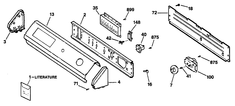 Section Diagram and Parts List for DDE7905SBLAA  General Electric Dryer