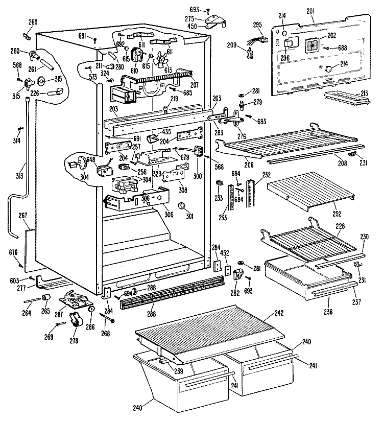 Section Diagram and Parts List for CTX18EKER  Hotpoint Refrigerator