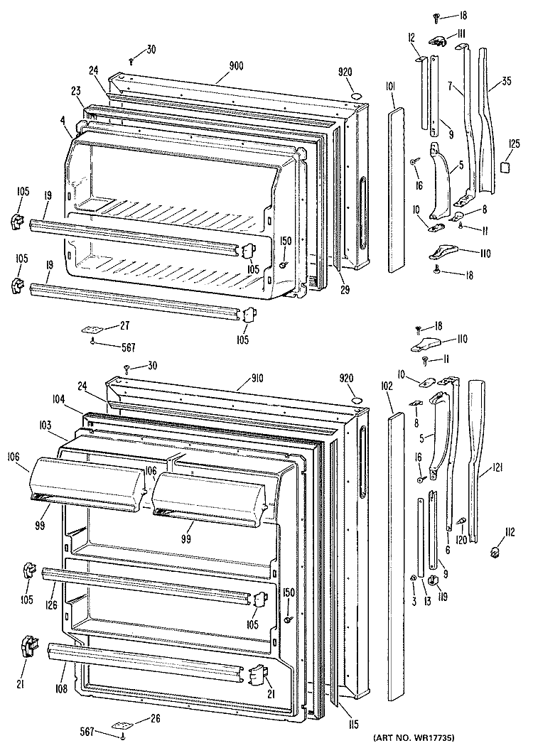 Section Diagram and Parts List for CTX14AMDLAD  Hotpoint Refrigerator