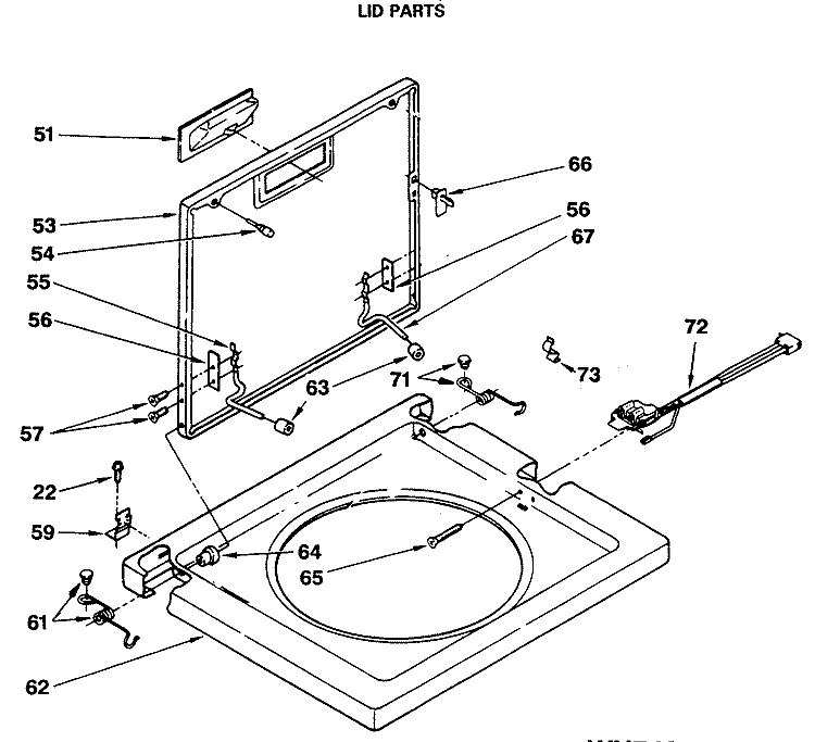 LID PARTS Diagram and Parts List for WSM2480SAZWW  General Electric Washer Dryer Combo