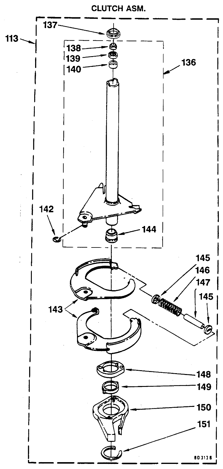 CLUTCH ASM. Diagram and Parts List for WSM2420SBZWW  General Electric Washer Dryer Combo