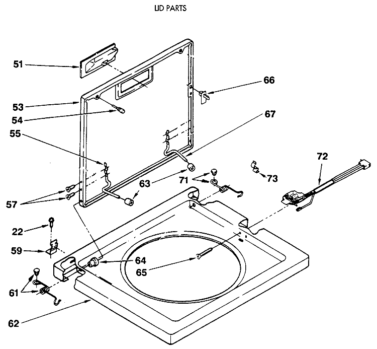 LID PARTS Diagram and Parts List for WSM2480SCZWW  General Electric Washer Dryer Combo