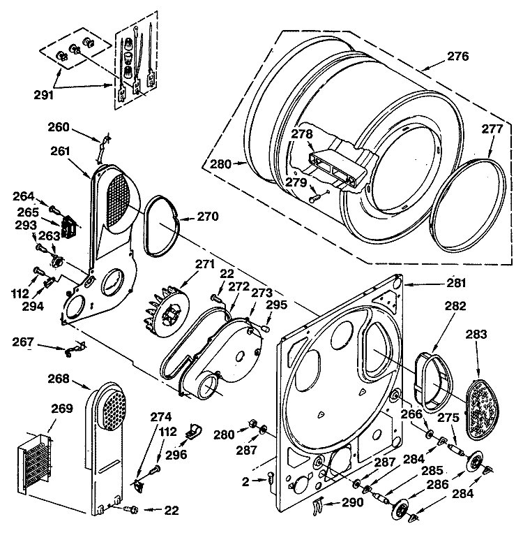 Section Diagram and Parts List for WSM2420SDZWW  General Electric Washer Dryer Combo