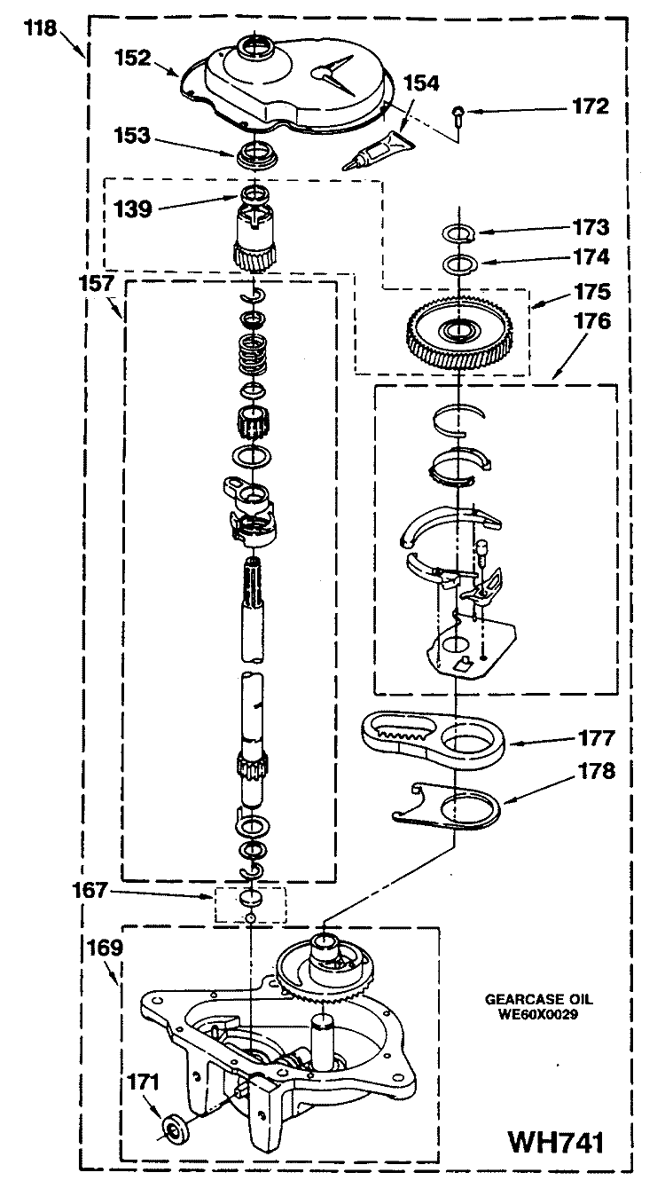 Section Diagram and Parts List for WSM2420SDZWW  General Electric Washer Dryer Combo
