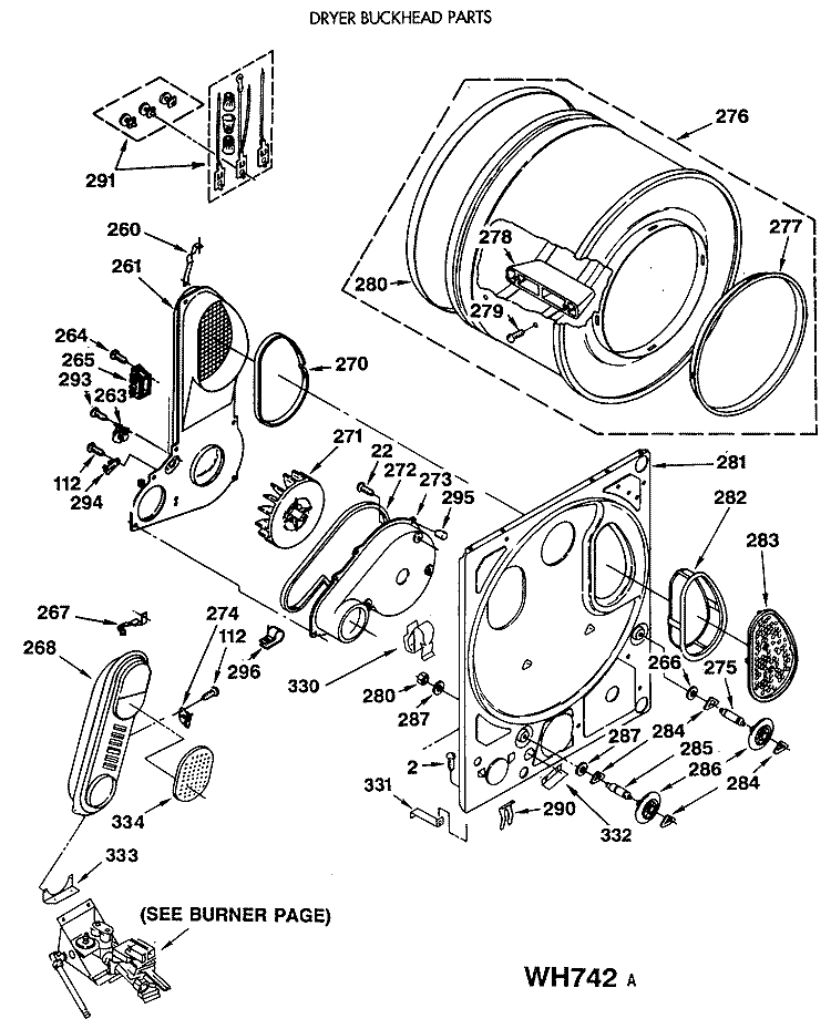 DRYER BUCKHEAD PARTS Diagram and Parts List for WSM2480SDZWW  General Electric Washer Dryer Combo