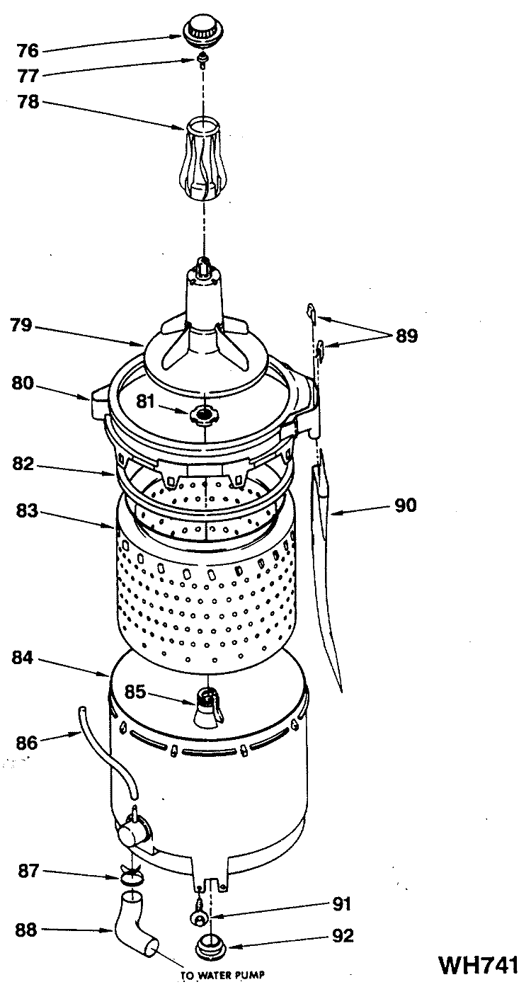 Section Diagram and Parts List for WSM2480SEZWW  General Electric Washer Dryer Combo