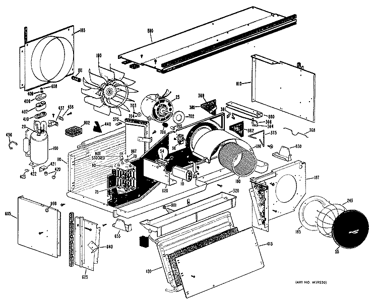 ROOM AIR CONDITIONER Diagram and Parts List for A3B669DJAST1  General Electric Air Conditioner