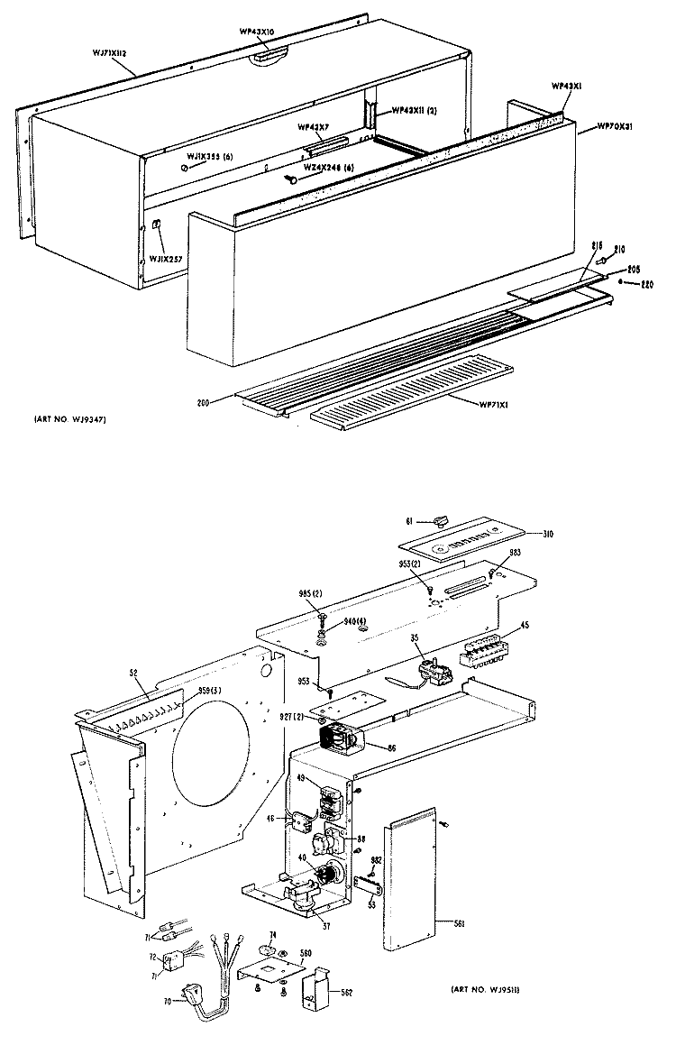 ROOM AIR CONDITIONER Diagram and Parts List for A4B568DAFSQ1  General Electric Air Conditioner