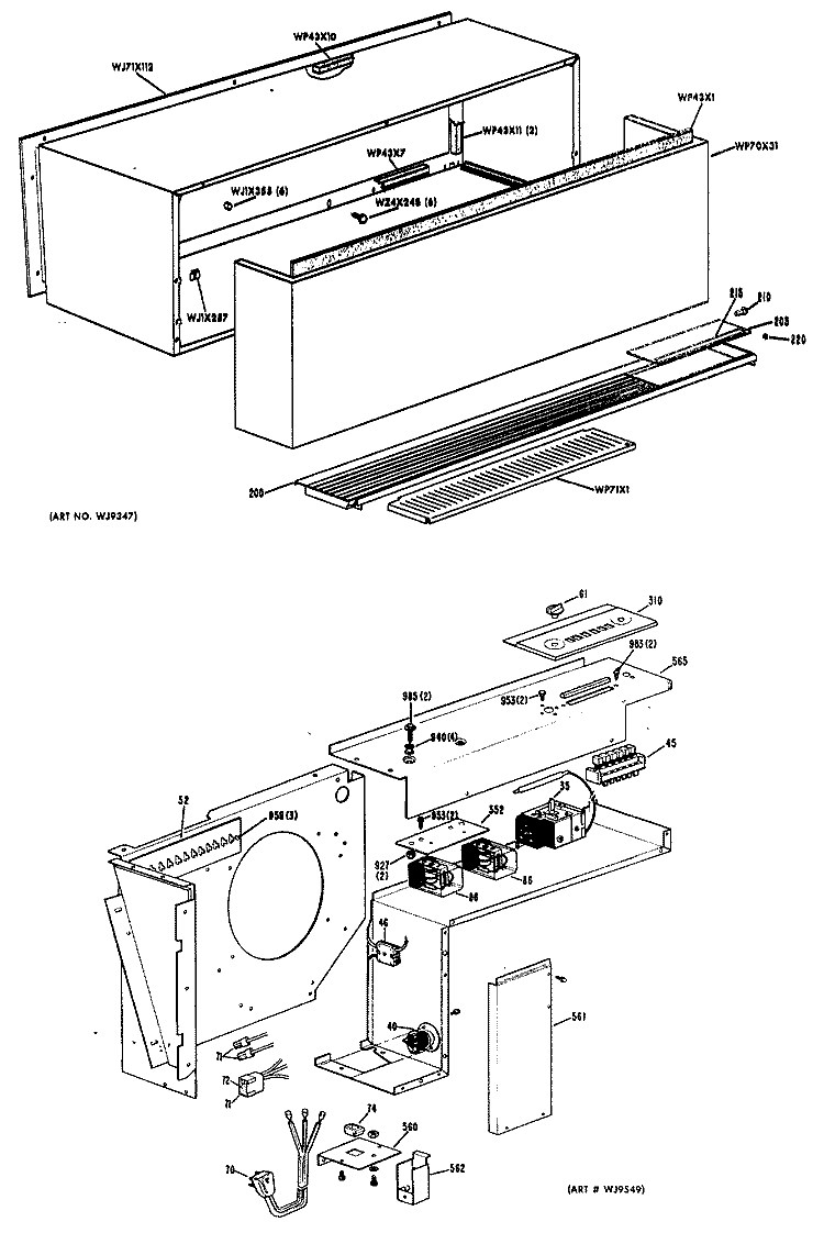 Section Diagram and Parts List for A3B588DEALQ1  General Electric Air Conditioner