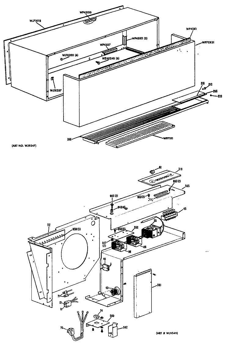 Section Diagram and Parts List for A3B589DEALQ1  General Electric Air Conditioner