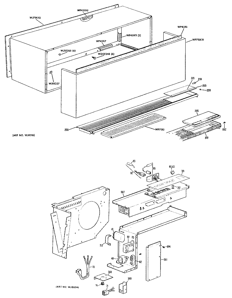Section Diagram and Parts List for A2B693EVASW1  General Electric Air Conditioner