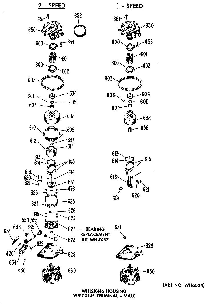 2 - SPEED Diagram and Parts List for WWA8480BAL  General Electric Washer