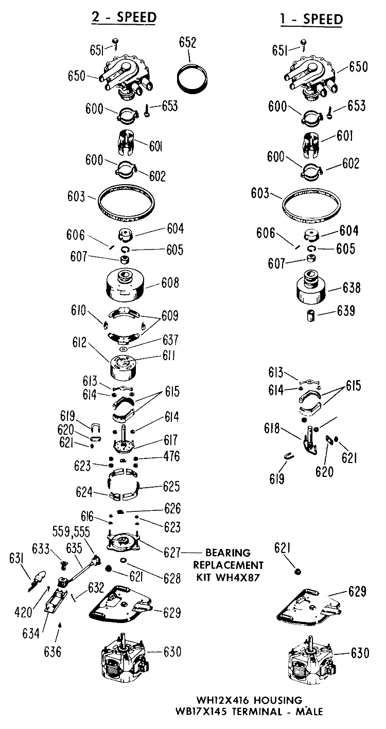 2 - SPEED Diagram and Parts List for WWA8355BAL  General Electric Washer