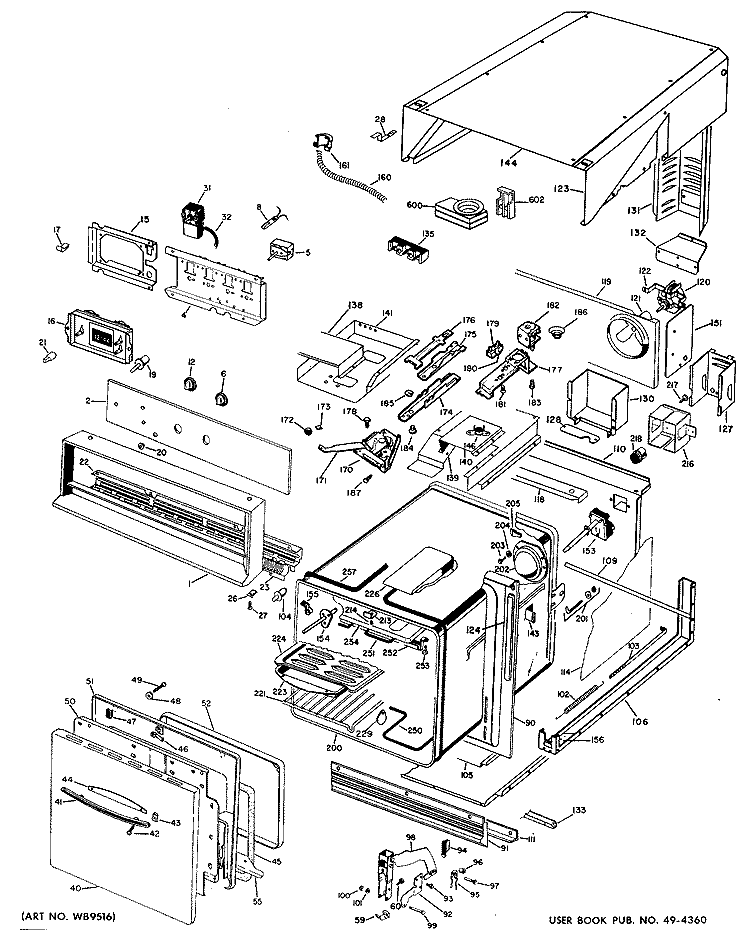 Section Diagram and Parts List for JRP03*06  General Electric Wall Oven