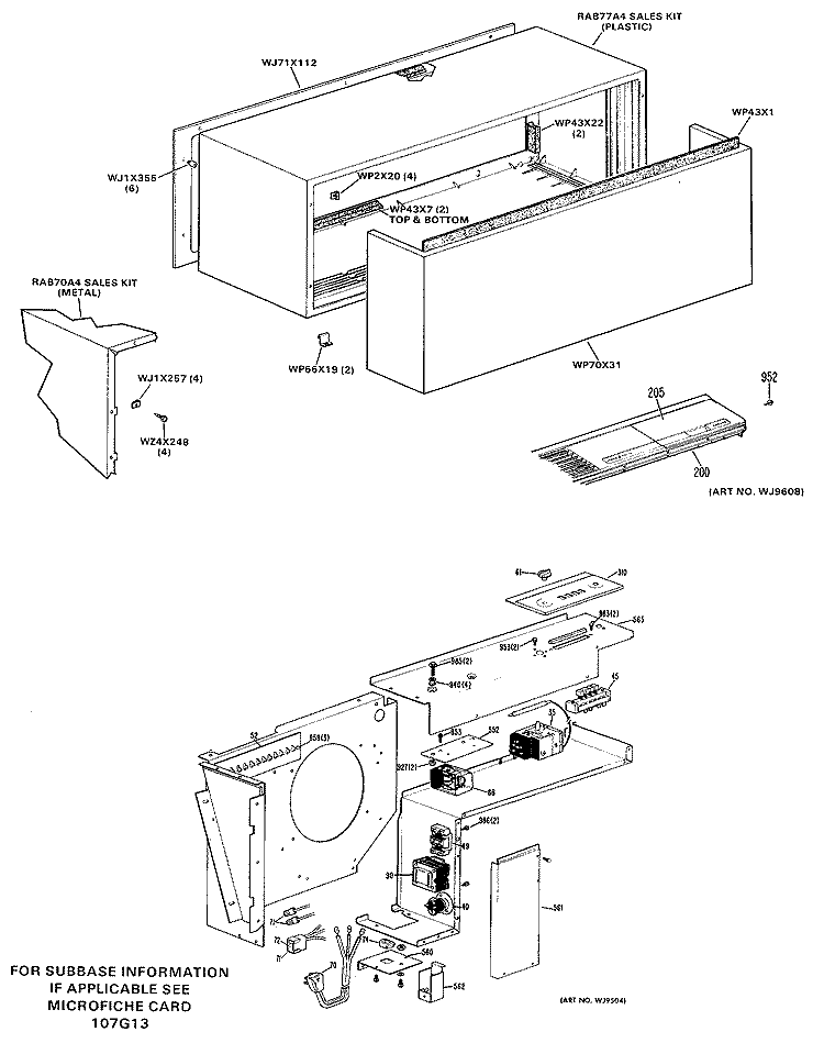 Section Diagram and Parts List for A2B679DEAS1M  General Electric Air Conditioner