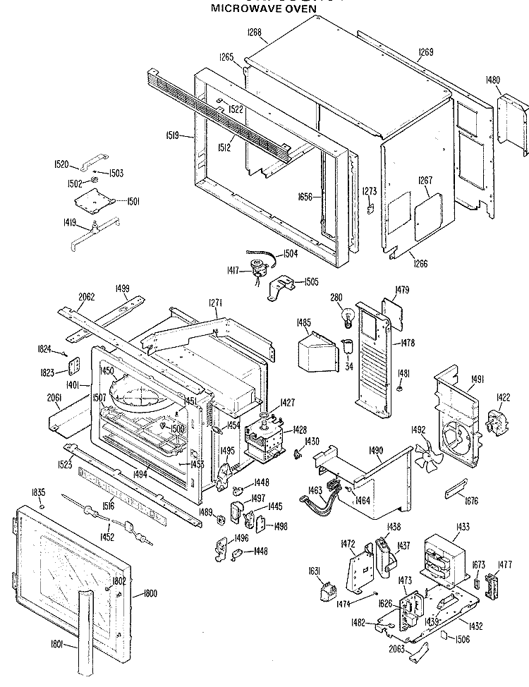 MICROWAVE OVEN Diagram and Parts List for JKP66G*01  General Electric Microwave Oven Combo