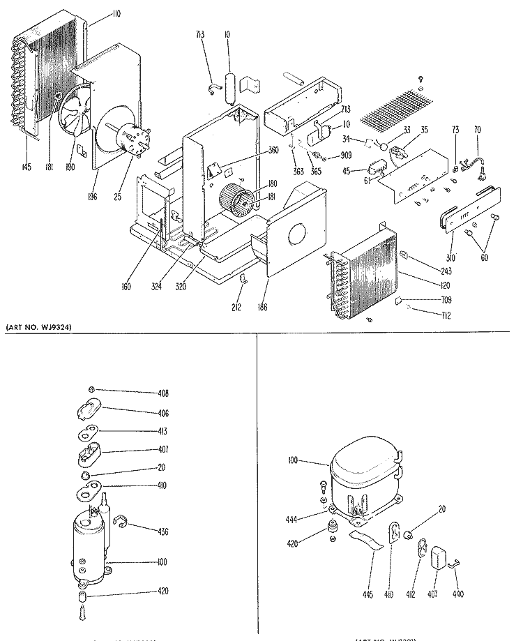Section Diagram and Parts List for ASX08FSX1  General Electric Air Conditioner