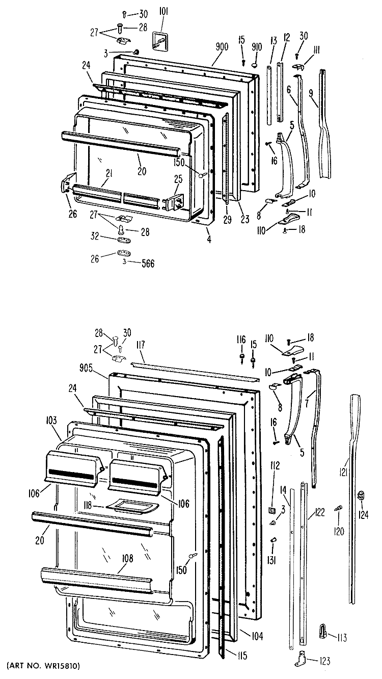 Section Diagram and Parts List for TBF15ZCB  General Electric Refrigerator