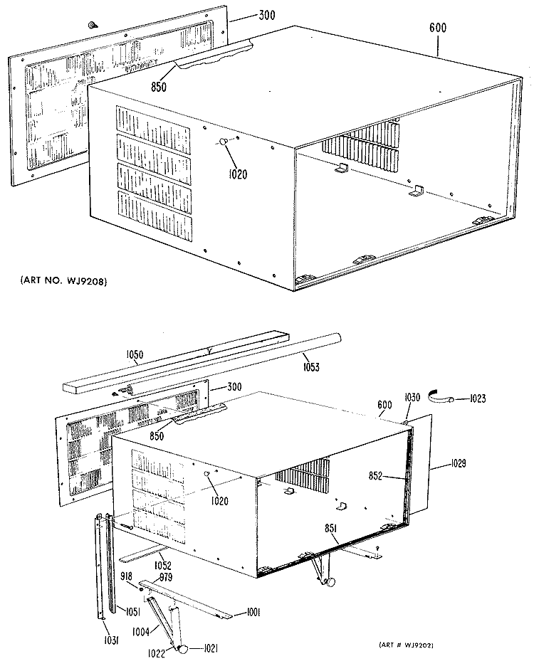 Section Diagram and Parts List for AD918WSG1  General Electric Air Conditioner