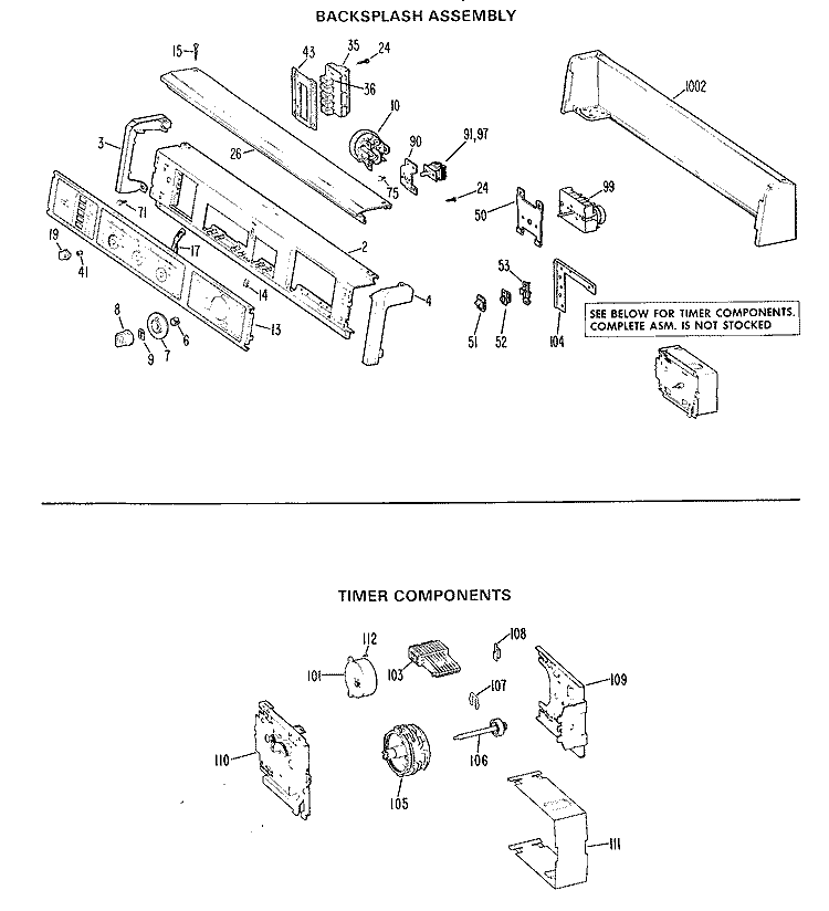 BACKSPLASH ASSEMBLY Diagram and Parts List for WWA8600GAL  General Electric Washer