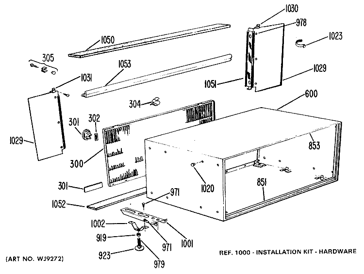 Section Diagram and Parts List for AJH06A5N1  General Electric Air Conditioner
