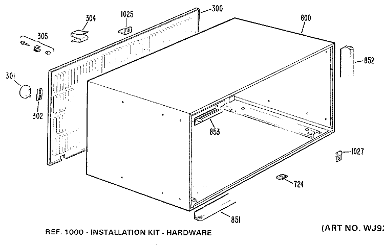 Section Diagram and Parts List for AJE11D6Z1  General Electric Air Conditioner