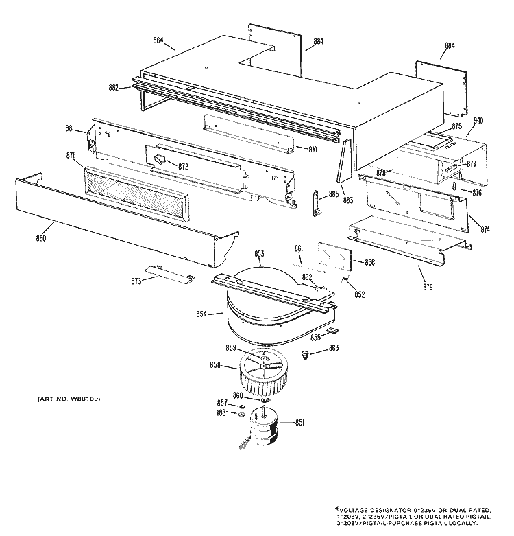 Section Diagram and Parts List for JHC56G*D2  General Electric Range